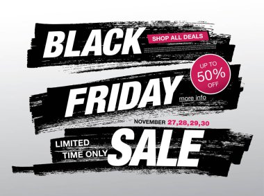 Beyaz arka planda Kara Cuma indirimi afişi