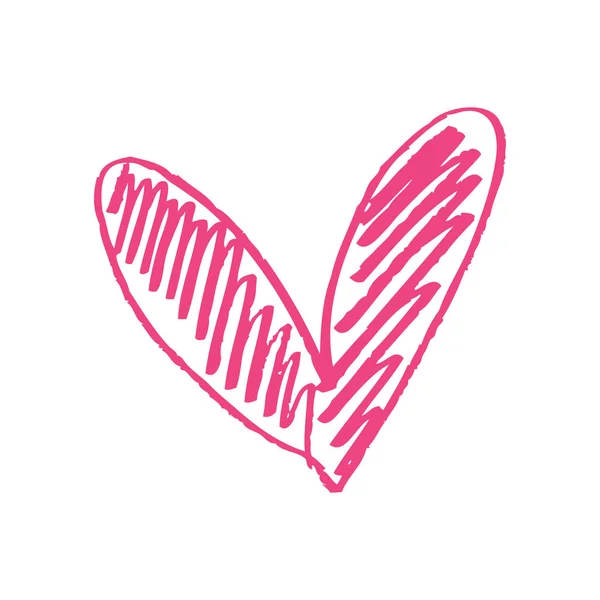 Funny Pink Heart Sketch White Background Valentines Day Card Stock ...