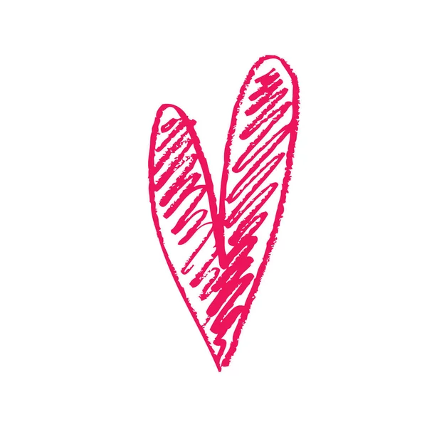 Dessin Drôle Coeur Rose Sur Fond Blanc Carte Saint Valentin — Image vectorielle