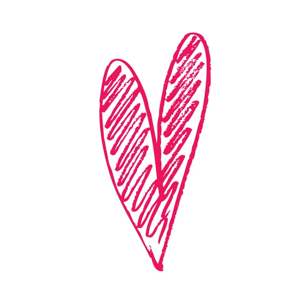 Dessin Drôle Coeur Rose Sur Fond Blanc Carte Saint Valentin — Image vectorielle