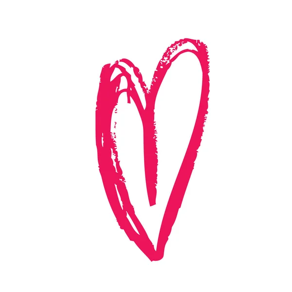 白を基調にした面白いピンクのハートスケッチバレンタインデーカード — ストックベクタ