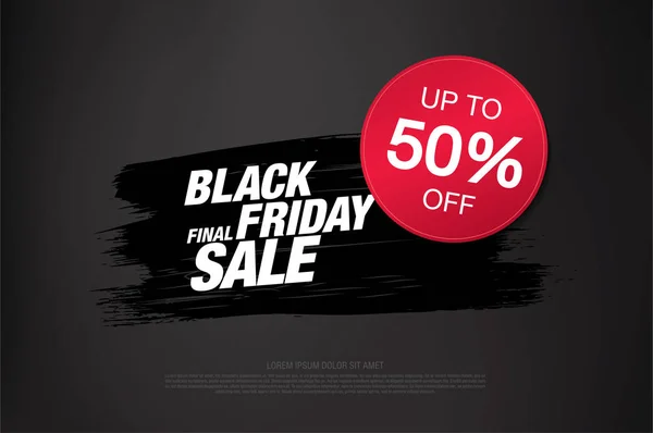 Black Friday Banner Venda Fundo Cinza — Vetor de Stock