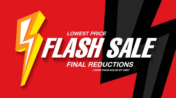 Flash Sale Banner Layout Design Vector Illustration — Stock Vector