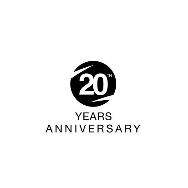 20Th Yıldönümü Amblemi Vektör Çizim Tasarımı Yirmi Yıl Yıldönümü Kutlama — Stok Vektör