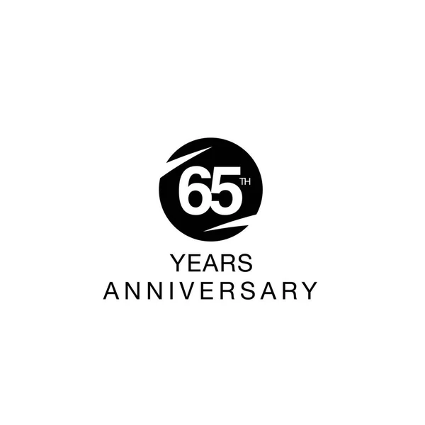 Diseño Ilustración Vectorial Del Emblema Del Aniversario Sesenta Cinco Años — Archivo Imágenes Vectoriales
