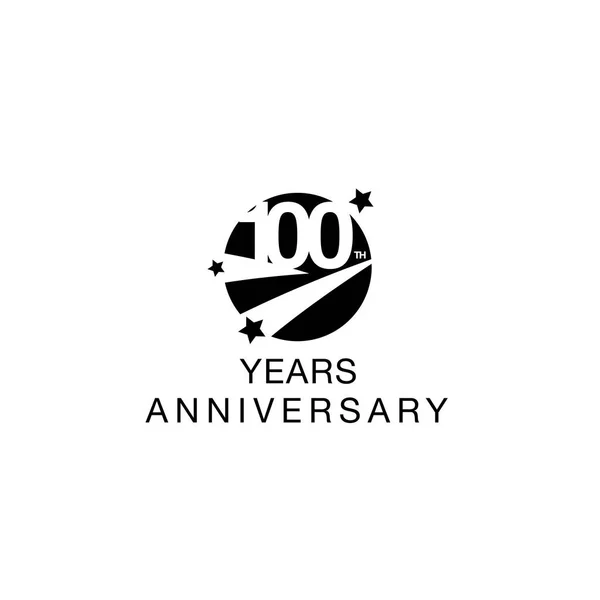 Projeto Ilustração Vetor Emblema Aniversário 100Th Cem Anos Símbolo Celebração —  Vetores de Stock