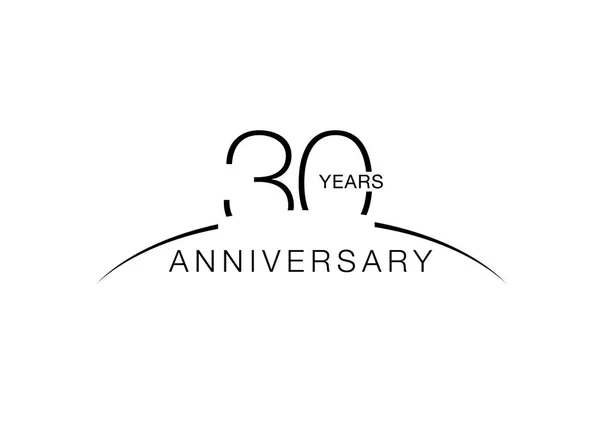 Desenho Ilustração Vetorial Emblema 30O Aniversário Trinta Anos Símbolo Celebração — Vetor de Stock