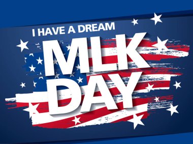 Mlk Day posteri, basitçe vektör illüstrasyonu 