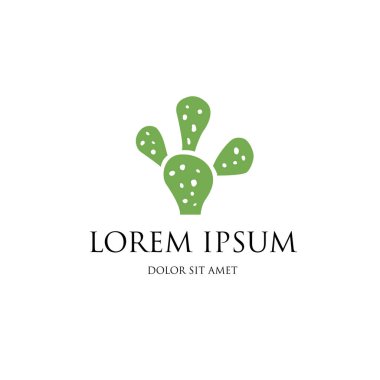 Kaktüs logosu tasarımı, vektör illüstrasyonu 
