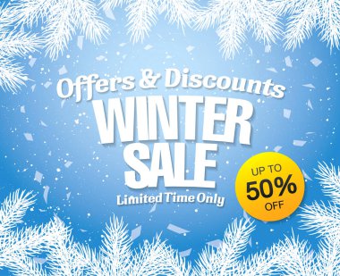 kış indirimi sancak tasarımı, vektör illüstrasyonu