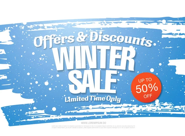 Winter Verkauf Banner Layout Design Vektor Illustration — Stockvektor