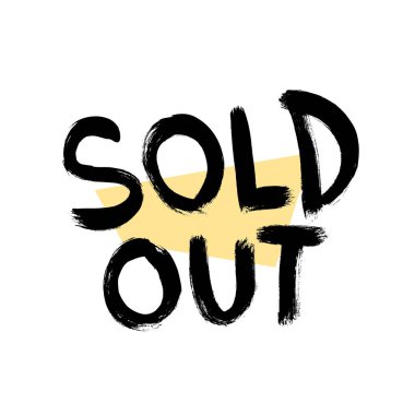 satış konsepti, satılmış yazı tipi, vektör illüstrasyonu