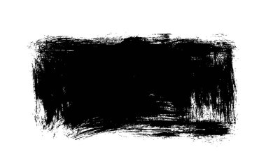 Dağınık siyah fırça darbesi beyaz arkaplanda izole