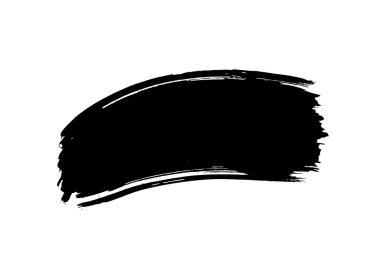 Dağınık siyah fırça darbesi beyaz arkaplanda izole