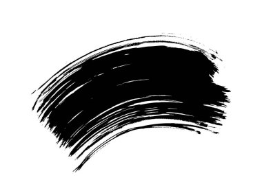 Dağınık siyah fırça darbesi beyaz arkaplanda izole