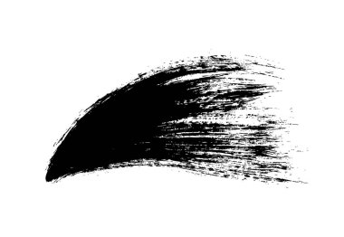 Dağınık siyah fırça darbesi beyaz arkaplanda izole