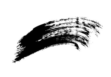 Dağınık siyah fırça darbesi beyaz arkaplanda izole