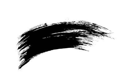 Dağınık siyah fırça darbesi beyaz arkaplanda izole