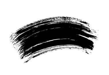 Dağınık siyah fırça darbesi beyaz arkaplanda izole