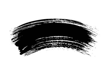 Dağınık siyah fırça darbesi beyaz arkaplanda izole