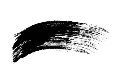 Dağınık siyah fırça darbesi beyaz arkaplanda izole