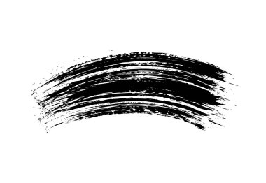 Dağınık siyah fırça darbesi beyaz arkaplanda izole