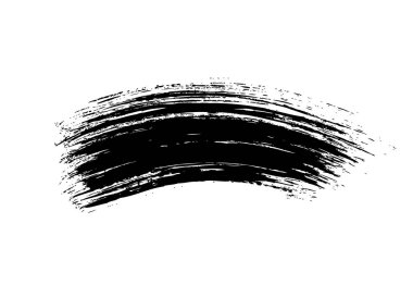 Dağınık siyah fırça darbesi beyaz arkaplanda izole