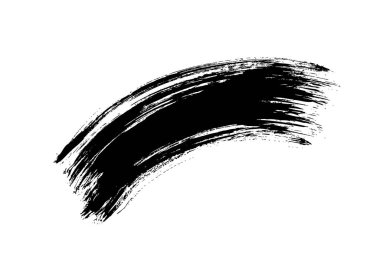 Dağınık siyah fırça darbesi beyaz arkaplanda izole