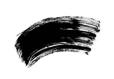 Dağınık siyah fırça darbesi beyaz arkaplanda izole