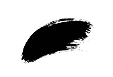 Dağınık siyah fırça darbesi beyaz arkaplanda izole