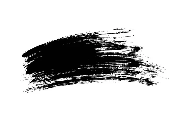 Messy Μαύρο Πινέλο Εγκεφαλικό Επεισόδιο Απομονώνονται Λευκό Φόντο — Διανυσματικό Αρχείο
