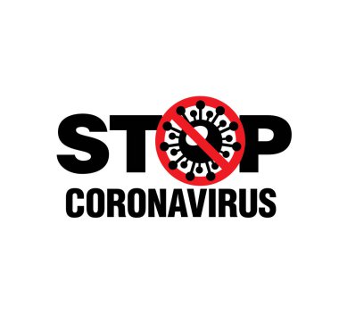 Coronavirus 'u durdur vektör illüstrasyonunu imzala