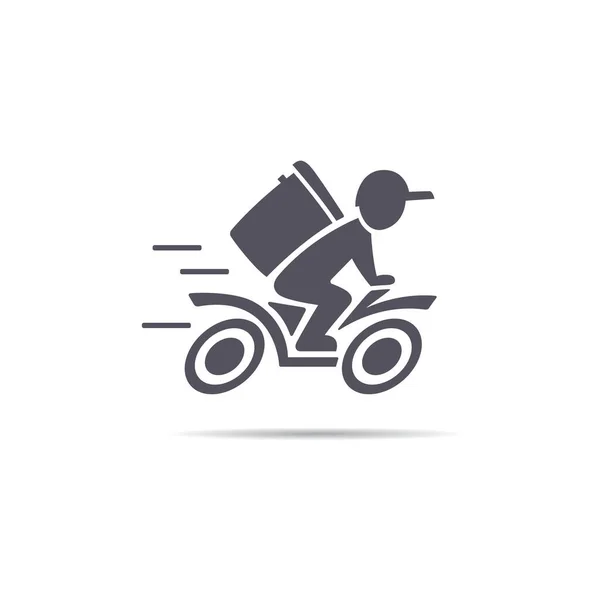 Ein Mann Fährt Auf Einem Motorroller Auslieferungssymbol — Stockvektor