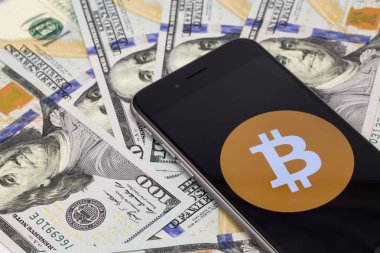 Bitcoin ekran Apple iPhone'da sembolü 