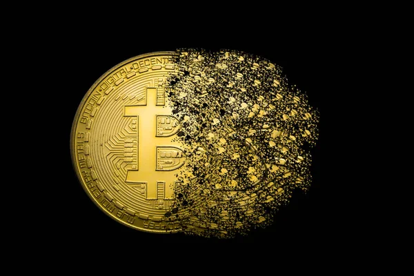 Bitcoin-Explosion und Zerfall — Stockbild Bitcoin-Explosion und Zerfall — Stockfoto