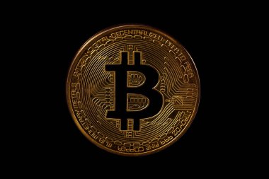 bitcoin sembol siyah arka plan üzerine