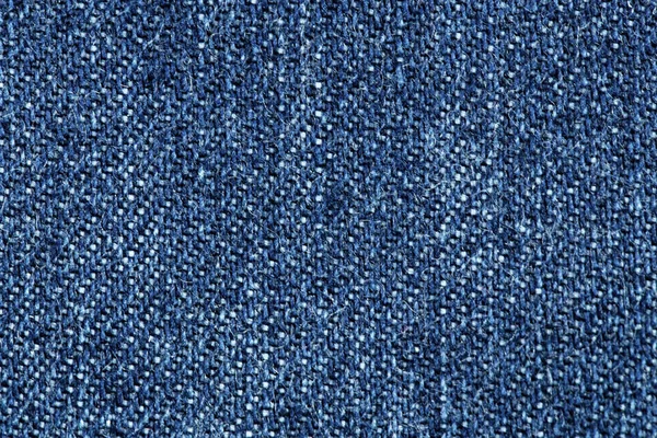 Blauwe Jeans Stof Macro Getextureerde Achtergrond — Stockfoto