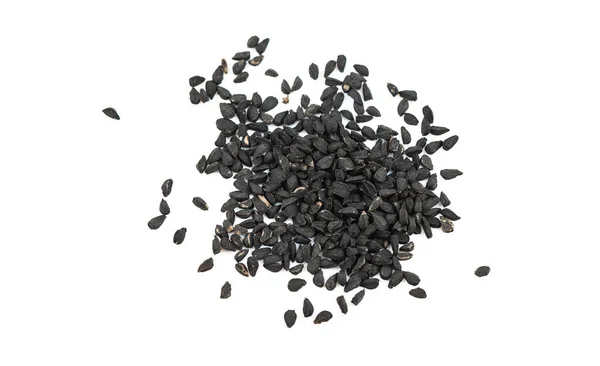 Kimyon Siyah Tohumlar Karanfil Beyaz Arka Planda Izole Makro — Stok fotoğraf
