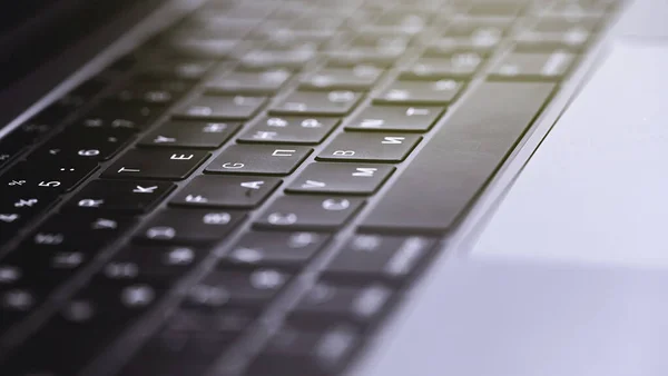 Teclado Laptop Moderno Closeup — Fotografia de Stock
