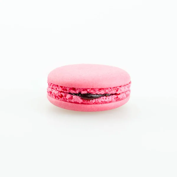 Pink macaron on white background — Stock Photo, Image