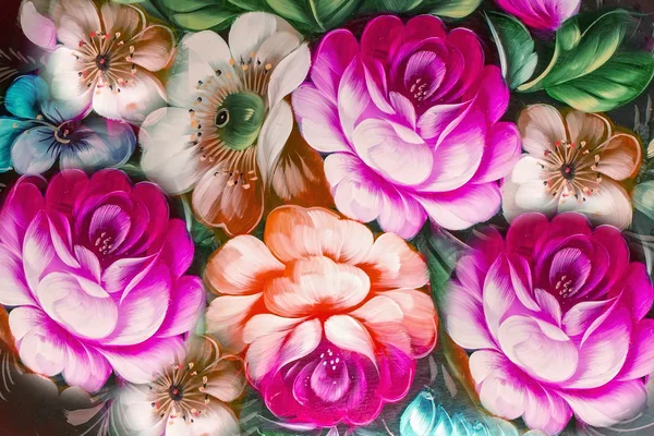 Flores Pintura Óleo Impresionismo Estilo Bodegón Color Del Arte Imagen — Foto de Stock