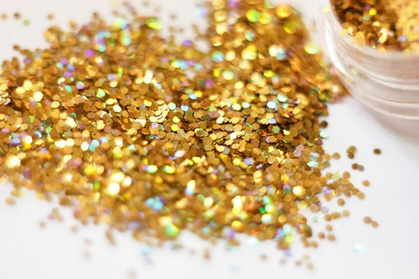 Goldpailletten Placer Gold Glitter Textur Und Hintergrund — Stockfoto