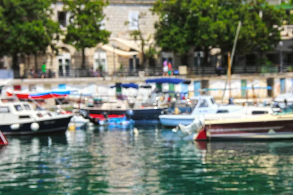 Die Küste Und Der Kai Für Boote Luxusjachten Freizeitboote Verschwommen — Stockfoto