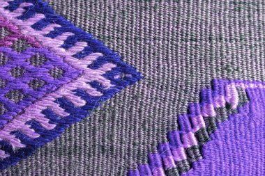 kimyasallar closeup içermeyen doğal malzemelerden yapılmış renkli el sanatları stil halı.