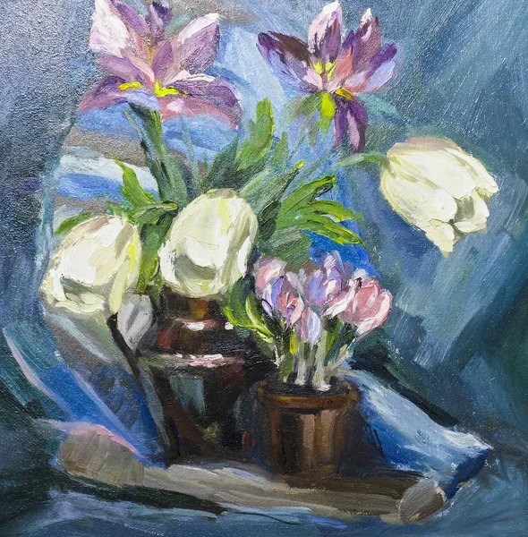 texture oil painting flowers, painting vivid flowers,