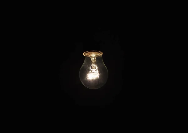 Лампочка Сяє Яскравим Світлим Яким Фокусом — стокове фото