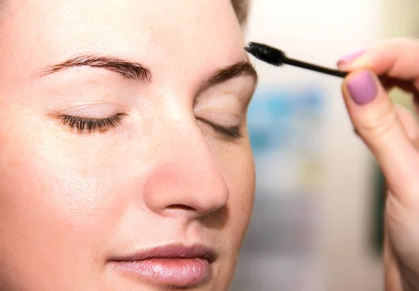 Corrección de pinzas de cejas, pintura de henna de cejas, beautifu — Foto de Stock