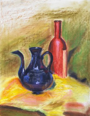 doku pastel çizim, Natürmort resim doku resim col