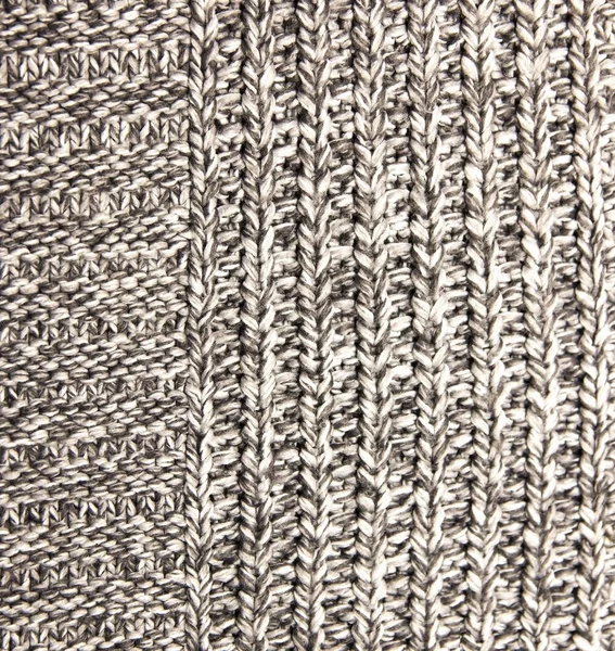 Šedé pletené vlněné pletené teplé oblečení pro zimní tkaniny tex — Stock fotografie