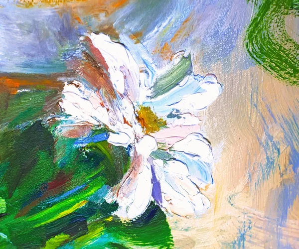 Textuur van schilderijen, bloemen, schilderij fragment van geschilderd — Stockfoto